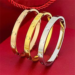 gold bangle bracelets for women large wrist with charms fashion Whole Jewelris luxury silver jewlery designer Bangle elegant t244S