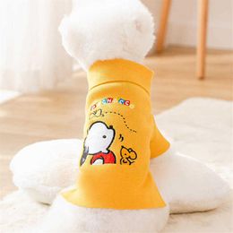 Dog Apparel Pet Clothing Cartoon Hoodies Clothes for Dog Small Costume Pochacco Print Dogs Cute Autumn Winter Sweater Yellow Colla212S