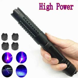 Flashlights Torches High Powerful Blue Laser Torch 450nm 50000m Focusable Laser Pointer pen Flashlight burn match candle lit cigar324p