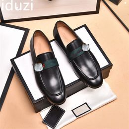 Men Genuine Leather Office Dress Shoes Suit Style Brand Designer Wedding Casual Business Flats Classic Slip On Loafers size 38-45