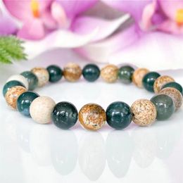 MG1548 Strand Moss Agate and Picture Jasper Beaded Bracelet Healing Crystals Balance Gemstone Yoga Bracelet for Women247s