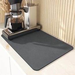 Super Absorbent Coffee Dish Large Kitchen Absorbent Draining Mat Drying Mat Quick Dry Bathroom Drain Pad ss0129282v