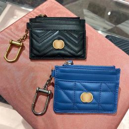 Classic Marmont key chain Card Holder wallet Luxury Coin Purses 627064 with original box Women's mens Designer Wallets Holder273x