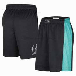 Printed Basketball Shorts Lillard Bledsoe Nurkic Team Trillest shorts 2022-23 City pocket Black White218H