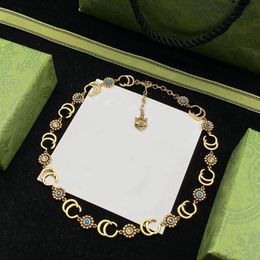 Gold and silver gemstone sunflower chain necklace brand designer necklaces specially designed for women Personalized Designer J246y