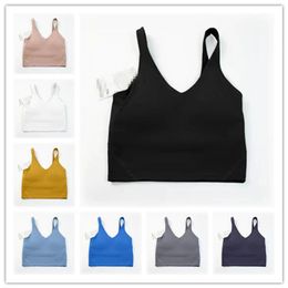 Yoga outfit lu-20 U Type Back Align Tank Tops Gym Clothes Women Casual Running Nude Tight Sports Bra Fitness Beautiful Underwear V289T