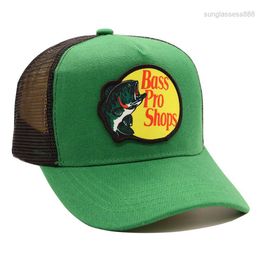 Bass Pro Shops Woven Baseball Cap Label Mesh Outdoor Fishing FTGP FTGP