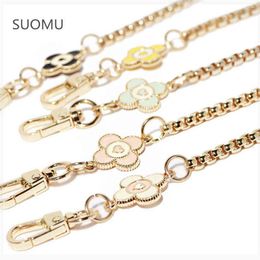 Designer flower chain strap gold metal chain for handbag bag purse parts replacement Accessories Hardware high quality 2112132881