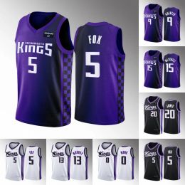 De'aaron Fox Basketball Jerseys Domantas Sabonis Harrison Barnes Davion Mitchell Malik Monk Chris Duarte Keegan Murray Kevin Huerter Javale McGee Jersey