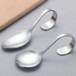 Shiny Polish Bent Handle Stainless Steel Canape Serving Spoon Stainless Steel Sea Food Spoon For Hotel and Restaurant LX2700 ZZ