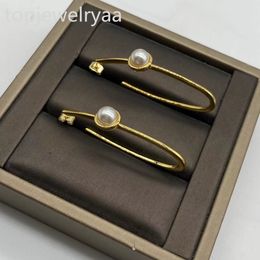 luxury earrings earrings designer for women Silver Luxury Brand Designers Letters Stud Geometric Famous Women Round Crystal Rhinestone Pearl Earring