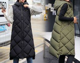 Gilet da donna firmati Giacca con cappuccio Cappotto da donna classico Gilet di cotone Autunno Inverno Canotta coreana medio-lunga Cappotto con spalla larga ispessita Capispalla Parka