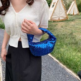 AnjBotegss Jodie bag handmade High grade woven glossy handbag for women 2023 new Korean version solid Colour popular knotted dumplings SIGA