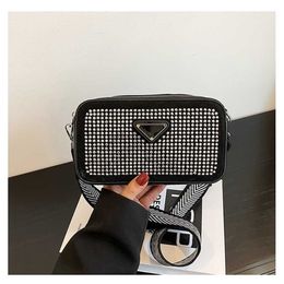 Women's 2023 Summer New Diamond Mounted Camera Simple Broadband Shoulder Small Square 90% Off Store sales
