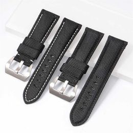 22mm 24mm 26mm High Quality Nylon Fabric Blue Black Canvas Watchbands For Pamerai Watch Strap Band Men's Wrist Watch Bracelet340e