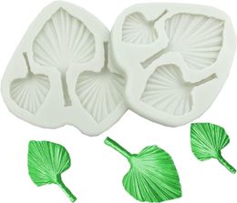 Leaf Silicone Moulds 3D Fan Palm Leaf Fondant Flower Leaf Shape Silicone Moulds for Cake Decoration Polymer Clay Candy 1224639