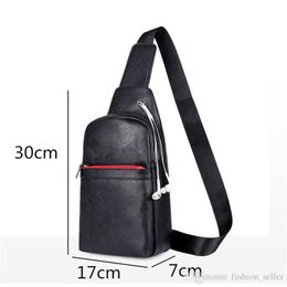 Mini Handbag Teenager Boys Chest Bags Adult Practical Bag Men Casual Travel Outdoor Sports Bicycle Shoulder Bags PU Black289M