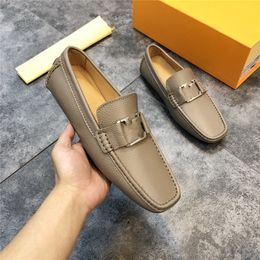 14model Loafers Men Casual Leather Shoes Slip On Spring Summer Black Brown Fashion Italian Trendy Luxury Designer Brand Loafer