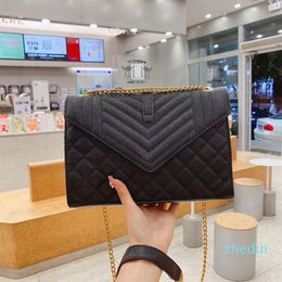 Medium Envelope Bag Leather Shoulder Hasp Zipper Handbag Chain Messenger Wallet Colourful Square Purse handle Cross Body Fresh