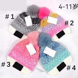 5 pezzi Inverno bambini Cappelli natalizi Viaggio ragazzo Moda bambino Berretti Skullies Chapeu Berretti Cotone 4-14 anni ragazza cappello grigio tenere caldo regalo rosa verde Doppio addensato