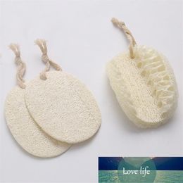 100pcs Natural Loofah Sponge Bath Shower Body Exfoliator Pads With Hanging Cotton Rope household249b