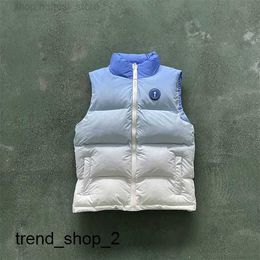 2022 New Men Trapstar Jacket Irongate Badge Gilte-ice Blue Embroidered Lettering Zip Closure Vest Women Coat 3l43