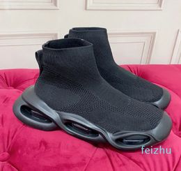 Men Women Stretch Mesh Wave Sneakers Boots Chunky Bottom Speed Trainer Runner Socks Boot Sneaker Branded Rubber Sole