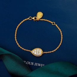 Nova marca pura 925 prata esterlina jóias para mulheres gota de água pulseira praty jóias de casamento bonito cor ouro diamante adorável249b