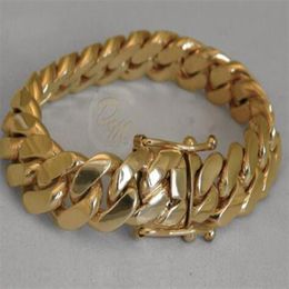 Solid 14K Gold Miami Men's Cuban Curb Link Bracelet 8 Heavy 98 7 Grammes 12mm228Y