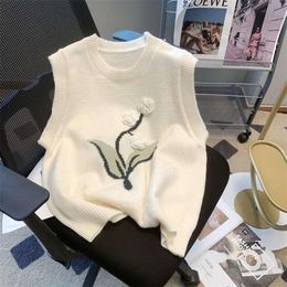 Spring And Vest Autumn Style Heavy Industry Three Dimensional Knitted Womens Loose Design Sense Outer Wearing
