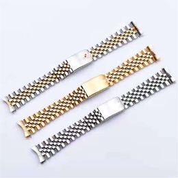 Watch Bands 19 20 21mm Two Tone Hollow Curved End Solid Screw Links Replacement Band Old Style VINTAGE Jubilee Bracelet For Dateju268a