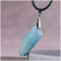 Irregular Natural Gemstone Aquamarine Necklace Sapphire Pendant Designer Pendant Necklaces Luxurys Dainty Necklaces Jewelry Jewellery Designer Gems Jewels