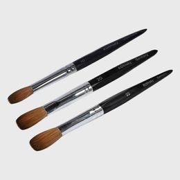 Nail Brushes 100 Pure Kolinsky Acrylic Brush Crimped Black Wooden Handle Liquid Powder for Manicure Tools Size 14 16 230909