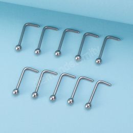 Stainless Steel Ball Nose Rings Stud Earrings Ear Piercing Nariz Bone Screw Nostril for Women Men Body Jewellery