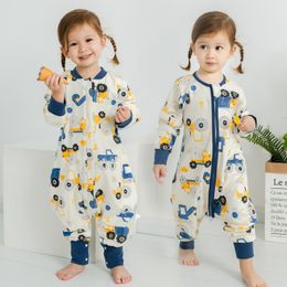 Sleeping Bags Baby Sleep Bag with Feet Wearable Blanket Long Sleeve Born 100 Cotton Sack for Infant Toddler Pyjamas 230909