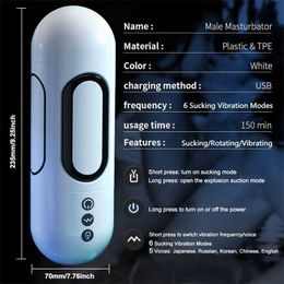 Sex Toys Massager Heseks Male Automatic Masturbation Blowjob Cup Vagina for Men Sucking Machine Vibrator for