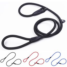 3 Colour Whole Dog Leashes Slip Rope Lead Leash Strong Heavy Duty Braided Ropes No Pull Training Leads Collar for Medium Large 227w