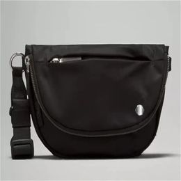 LL Unisex xOutdoor Bags Crossbody Bag Gym Elastic Adjustable Strap Shoulder Chest Bag Belts Fanny Pack Black193p