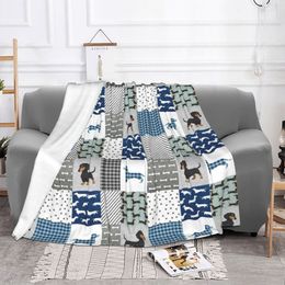 Blankets Dachshund Cute Blanket Flannel Print Dog Pets Portable UltraSoft Plaid Throw for Sofa Outdoor Plush Thin 230909