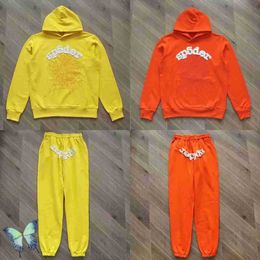 Men's Hoodies Sweatshirts Men's Hoodies Sweatshirts Sp5der 555555 Spider Orange Sweatshirt Suit Young Thug Sweatpant Set T221216ZTBDFW23