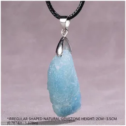 Irregular Natural Gemstone Aquamarine Necklace Pendant Moissanite Pendants Love Necklaces Designer Jewellery Fine Jewellery