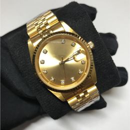 Automatic Asia 2813 luxury Watches yellow Gold Men women Datejust 36mm sweeping Watches Glide smooth second hand luminous needles 269R