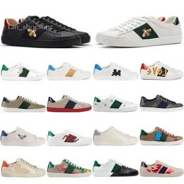 2023 Mens Women Casual Shoes Italy Gold White Green Red Stripe Italy Tiger Snake Sneaker Trainers Bee Embroidered Walking Sports Ace