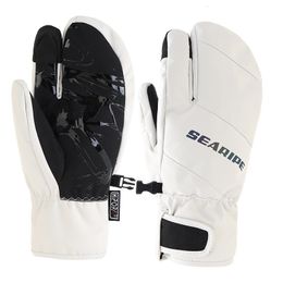 Ski Gloves Reflective Winter Activities Waterproof Windproof 3 Fingers Lover Warm Men Women Snowboard Outdoor Sports 230909