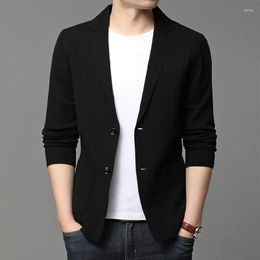 Men's Suits 2022 Style Brand Casual Fashion Slim Fit Stripe Classic Suit Men Knitted Cardigan Jacket Korean Blazer Coats Clot2677