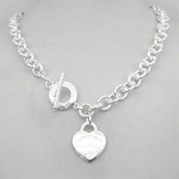 Design Women's silver TF Style Necklace Pendant Chain Necklace S925 Sterling Silver Key heart love egg brand Pendant Charm Ne325n