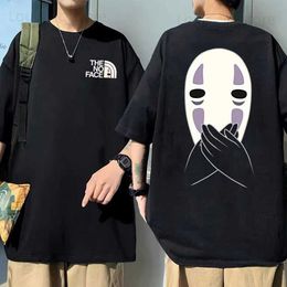 Men's T-Shirts Anime T-shirt No Face Man Printed T-shirt Black Cotton T-shirt Men's Fashion Summer T-shirt Spirited Away Large T-shirt Men T230910