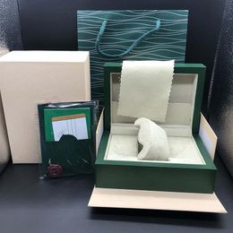 Factory Supplier High Quality Green Box Papers Gift Watches Boxes Leather Bag Card For 116610 116660 116710 116613 116500 Watches 246R