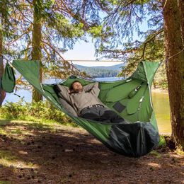 Camp Furniture Outdoor Flat Sleep Hammock Tent Suspension Kit Camping Cot With Rain &Bug Net282R