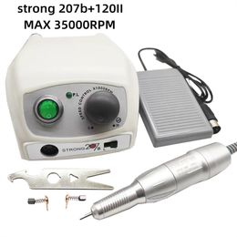 Nail Manicure Set Strong 207b Machine 65W 35000rpm Micromotor Handpiece File Equipment for Drill Nails Art Pedicure Tool 230909